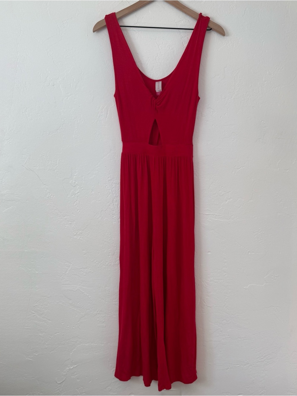 NoBo Flowy Red Sleeveless Jumpsuit with Front Cutout